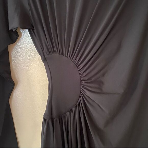 L’Academie Cora mini dress black minimalist stretch gathered basic Revolve S - Picture 7 of 10